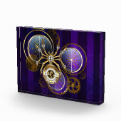 Steampunk Spider op Paarse achtergrond Fotoblokken (Rechts)