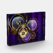Steampunk Spider op Paarse achtergrond Fotoblokken (Links)
