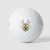 Steampunk Spider op Paarse achtergrond Golfballen (Voorkant)