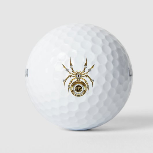 Steampunk Spider op Paarse achtergrond Golfballen (Voorkant)