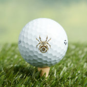 Steampunk Spider op Paarse achtergrond Golfballen (Insitu Shirt)