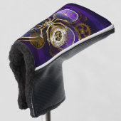 Steampunk Spider op Paarse achtergrond Golfheadcover (3/4 voorkant)