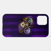 Steampunk Spider op Paarse achtergrond iPhone Hoesje (Achterkant horizontaal)