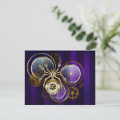 Steampunk Spider op Paarse achtergrond Kaart (Staand voorkant)