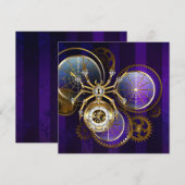 Steampunk Spider op Paarse achtergrond Kaart (Voorkant / Achterkant)