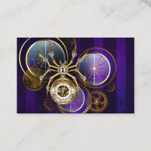 Steampunk Spider op Paarse achtergrond Kortingskaartje