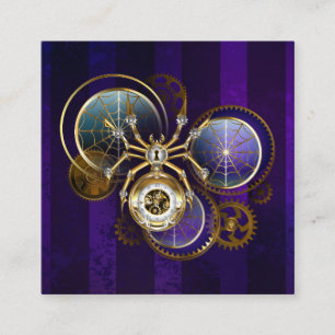 Steampunk Spider op Paarse achtergrond Kortingskaartje