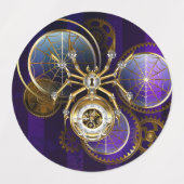 Steampunk Spider op Paarse achtergrond Labels (Design 2)