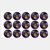Steampunk Spider op Paarse achtergrond Labels (Vel)