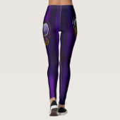 Steampunk Spider op Paarse achtergrond Leggings (Achterkant)