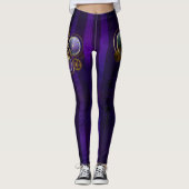 Steampunk Spider op Paarse achtergrond Leggings (Voorkant)