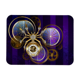 Steampunk Spider op Paarse achtergrond Magneet