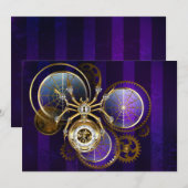 Steampunk Spider op Paarse achtergrond Menu (Voorkant / Achterkant)