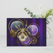 Steampunk Spider op Paarse achtergrond Menu (Staand voorkant)