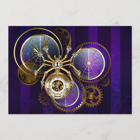 Steampunk Spider op Paarse achtergrond Menu (Voorkant)