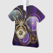 Steampunk Spider op Paarse achtergrond Ornament (voorkant)