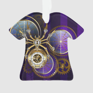 Steampunk Spider op Paarse achtergrond Ornament