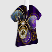 Steampunk Spider op Paarse achtergrond Ornament (voorkant)