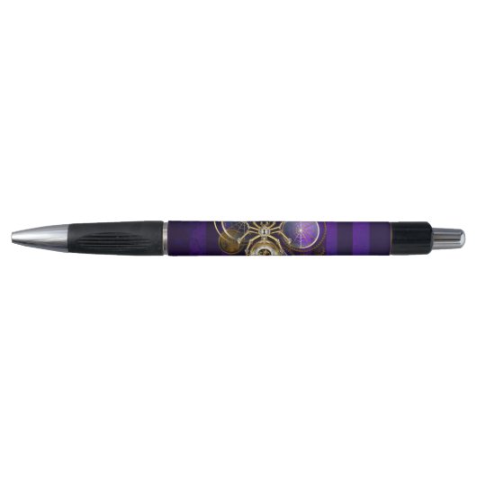 Steampunk Spider op Paarse achtergrond Pen (Voorkant)