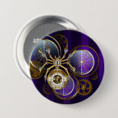 Steampunk Spider op Paarse achtergrond Ronde Button 7,6 Cm (Voorkant /achterkant)