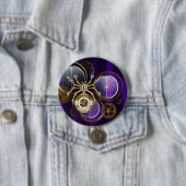Steampunk Spider op Paarse achtergrond Ronde Button 7,6 Cm (In situ)