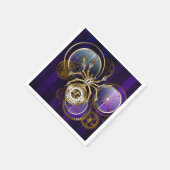 Steampunk Spider op Paarse achtergrond Servet (Hoek)