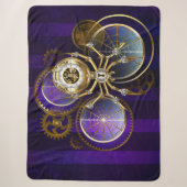 Steampunk Spider op Paarse achtergrond Sherpa Deken (Voorkant)