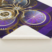 Steampunk Spider op Paarse achtergrond Sherpa Deken (3/4)