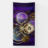 Steampunk Spider op Paarse achtergrond Spandoek (Verticaal)