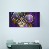 Steampunk Spider op Paarse achtergrond Spandoek (Beurs)