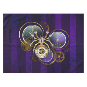 Steampunk Spider op Paarse achtergrond Tafelkleed