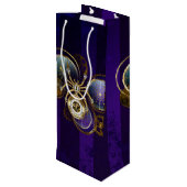 Steampunk Spider op Paarse achtergrond Wijn Cadeautas (Achterkant Gekanteld)