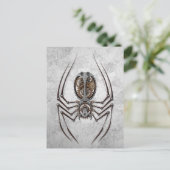 Steampunk Spider op ruw staal Briefkaart (Staand voorkant)