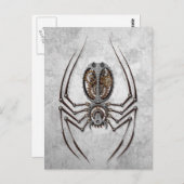 Steampunk Spider op ruw staal Briefkaart (Voorkant / Achterkant)
