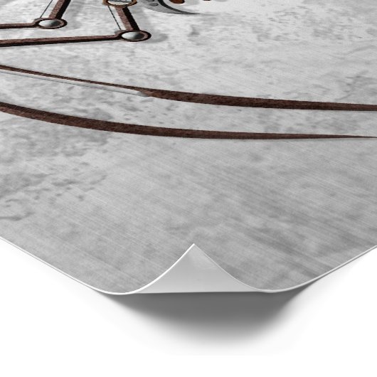 Steampunk Spider op ruw staal Poster (Hoek)