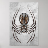 Steampunk Spider op ruw staal Poster (Voorkant)