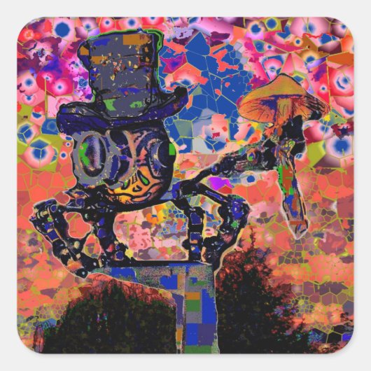 Steampunk Spider Vierkante Sticker (Voorkant)