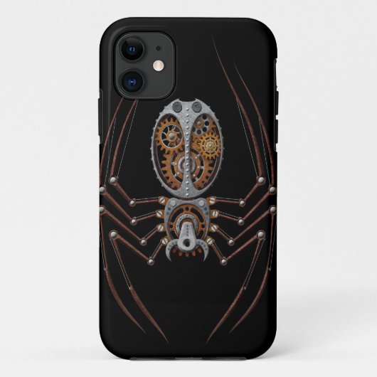 Steampunk Spider, zwarte achtergrond Case-Mate iPhone Case (Achterkant)