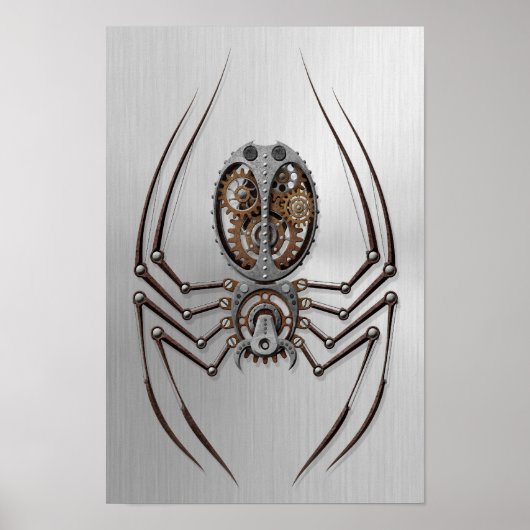 Steampunk-spin met roestvrij staaleffect poster (Voorkant)