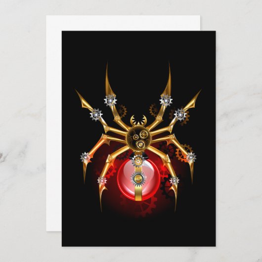 Steampunk spin op zwart aankondiging (Voorkant / Achterkant)