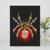 Steampunk spin op zwart aankondiging (Staand voorkant)