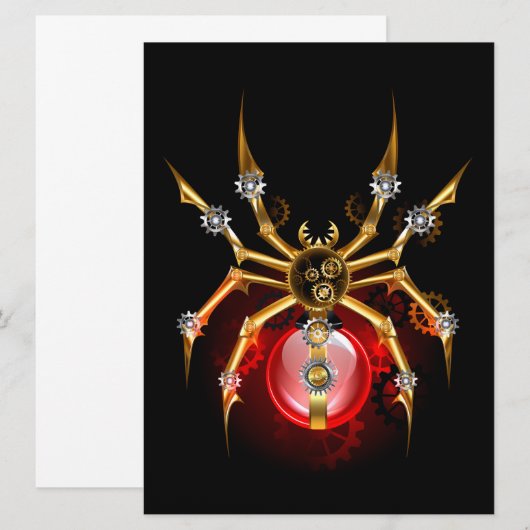 Steampunk spin op zwart aankondiging (Voorkant / Achterkant)