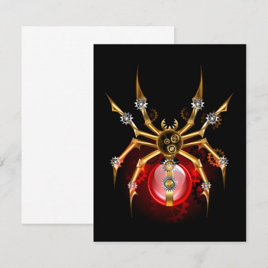 Steampunk spin op zwart aankondiging (Voorkant / Achterkant)