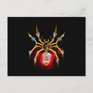 Steampunk spin op zwart aankondigingskaart