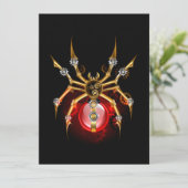 Steampunk spin op zwart advieskaart (Staand voorkant)