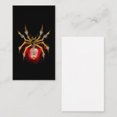 Steampunk spin op zwart afsprakenkaartje (Voorkant / Achterkant)