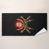Steampunk spin op zwart badhanddoek (Badhanddoek)