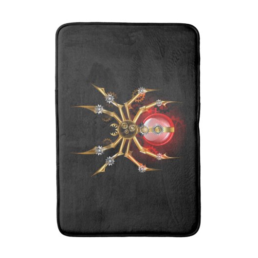 Steampunk spin op zwart badmat (Voorkant Verticaal)