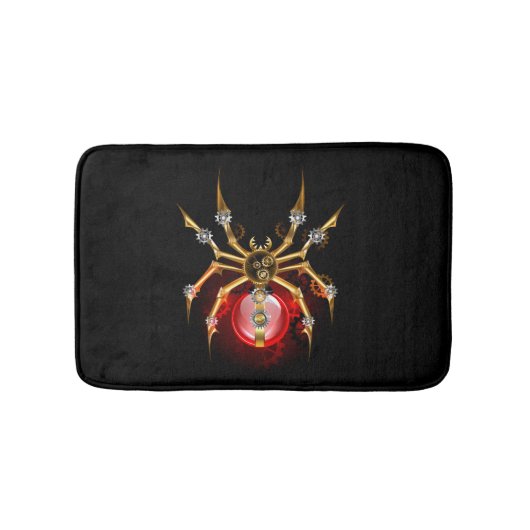 Steampunk spin op zwart badmat (Voorkant)