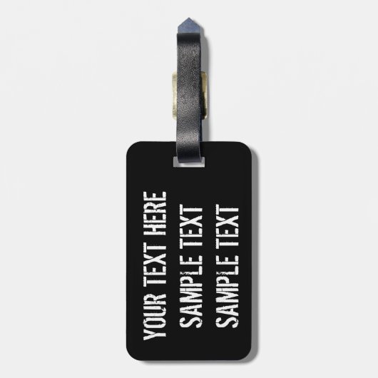 Steampunk spin op zwart bagagelabel (Achterkant verticaal)